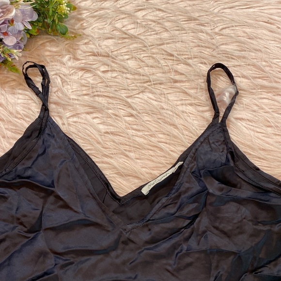 MES Demoiselles Black V Neck Leop Slip Tank Top sz 38 - Picture 3 of 9